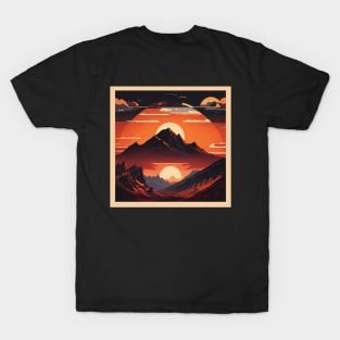 retro vintage moutain sunset T-Shirt